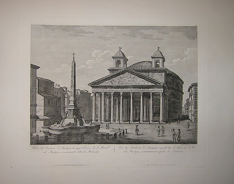Parboni Achille (1783-1841) Veduta del Panteon d'Agrippa in oggi Chiesa di S. Maria ad Martyres, comunemente detta la Rotonda 1829 Roma